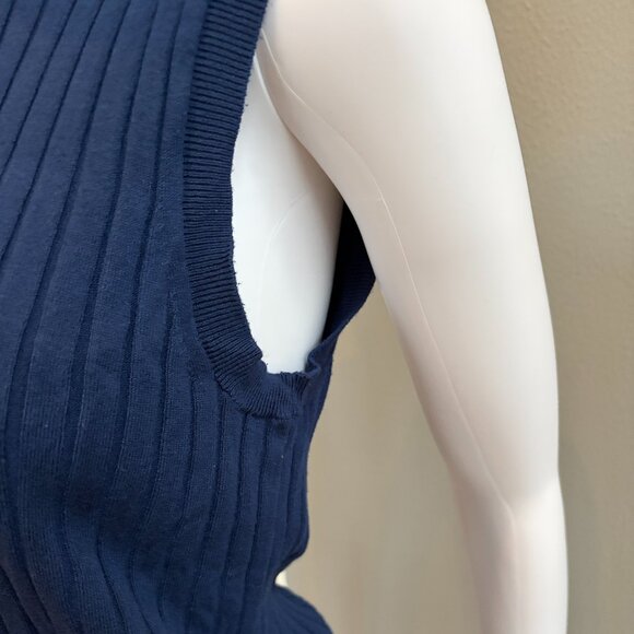 Banana Republic Dark Blue Ribbed Sleeveless Top – Size Medium - Picture 4 of 7